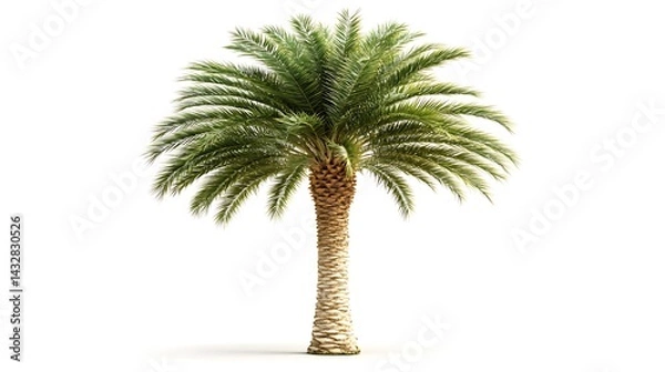 Fototapeta Coconut tree isolated on white background. Clipping path included.