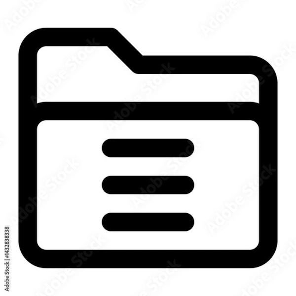 Fototapeta folder menu line icon