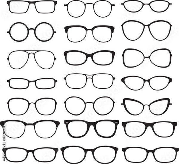 Fototapeta Sunglass Set Icon Collection