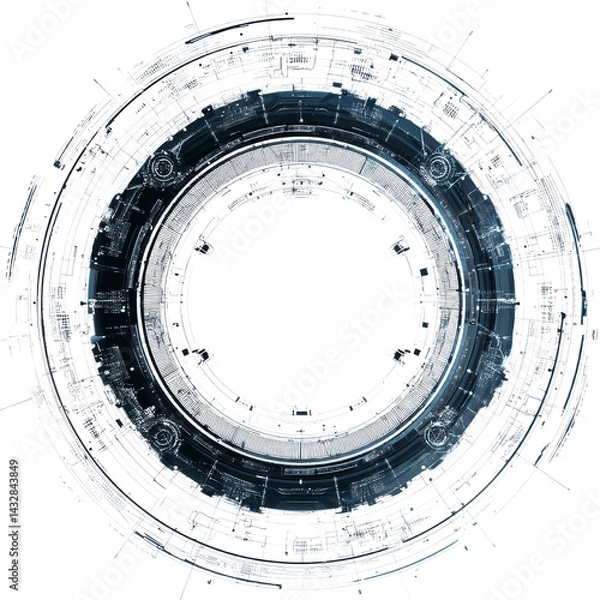 Obraz Abstract Circular Tech HUD Interface Design Element