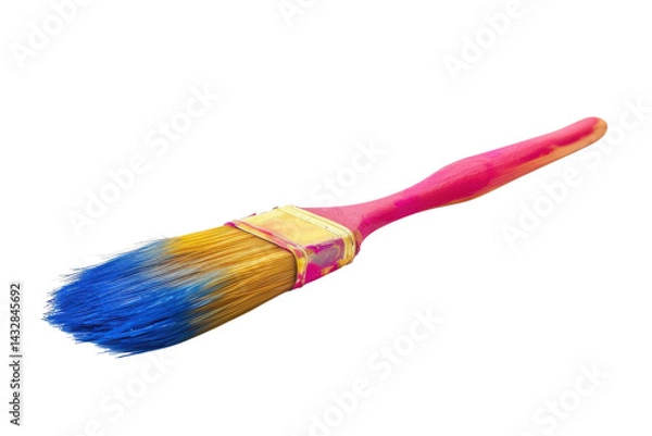 Fototapeta Colorful Paintbrush Bristles Close Up