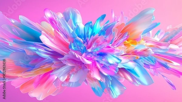 Fototapeta Circular Mandala Design with Layers of Repeating Colorful Shapes