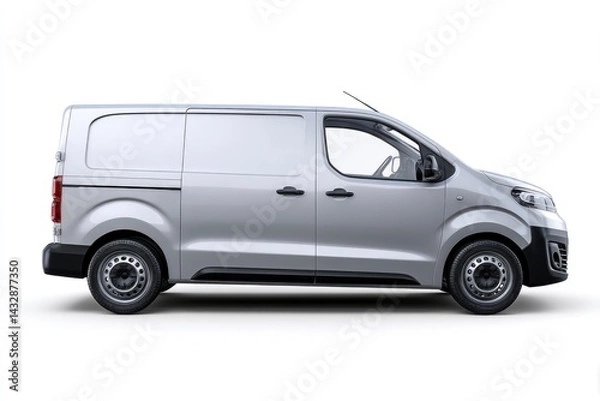 Fototapeta Silver Van Side View