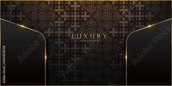 Fototapeta Gold and black abstract background design, perfect for invitations, banners, boutique website, vector art for print or digital use, not made with AI