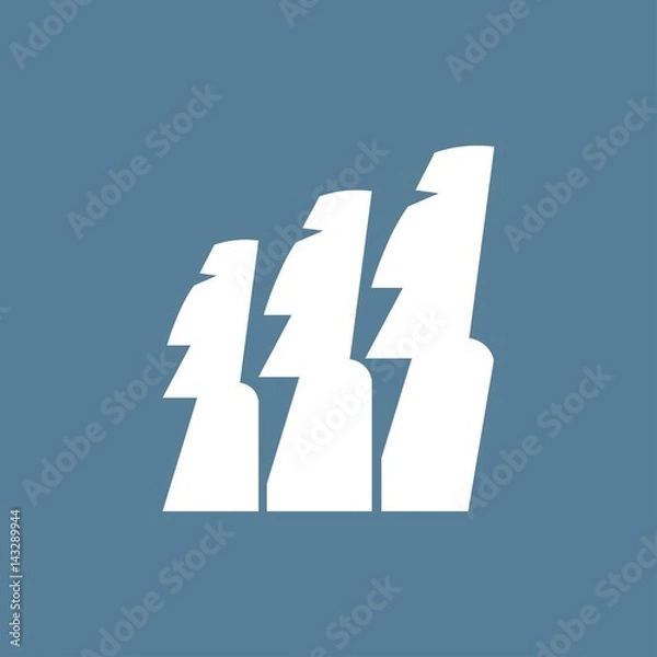 Fototapeta Easter island statues vector icon illustrarion