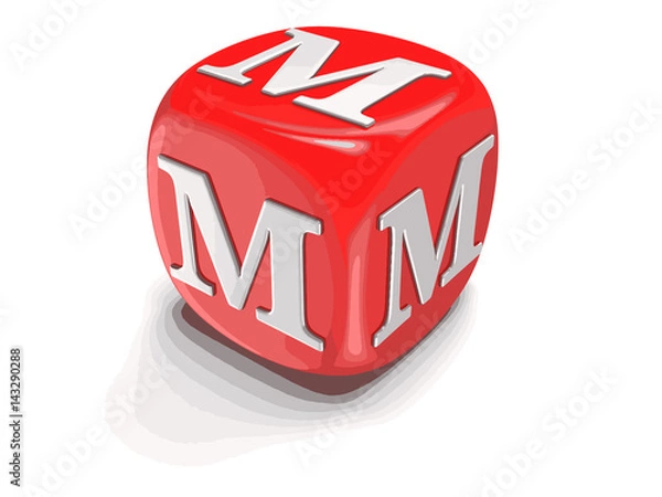 Fototapeta Dices with letter M. Image with clipping path 