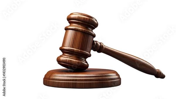 Fototapeta Wooden Judge Gavel Represents Law Order And Authority