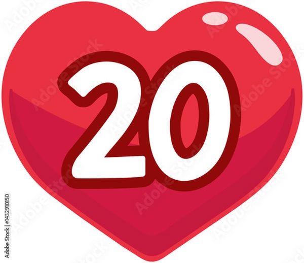 Fototapeta Flat Heart Number 20
