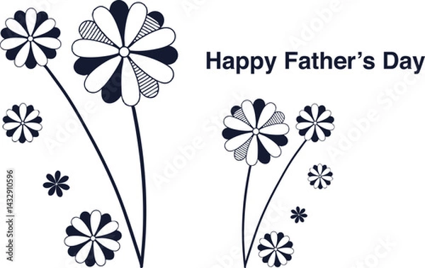 Obraz Happy Fathers Day Design with Abstract Origami Flower Art. Botanical Origami Flower Design for Fathers Day Greeting