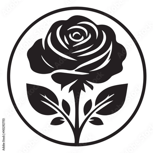 Obraz "Vector Set of Black Rose Silhouettes – Floral Graphic Elements for Tattoo, Gothic, and Romantic Design"