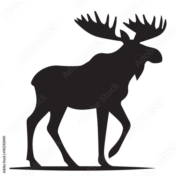 Obraz Vector Set of Moose Silhouettes – Wildlife, Forest Animal Icons, and Rustic Nature Elements"