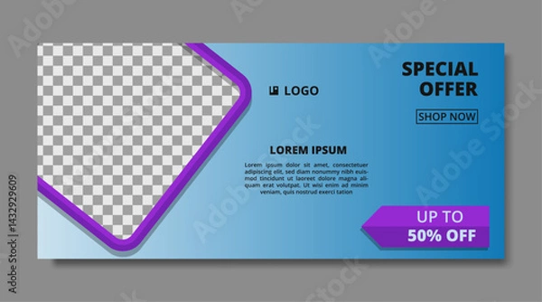 Obraz social media banner template with image space
