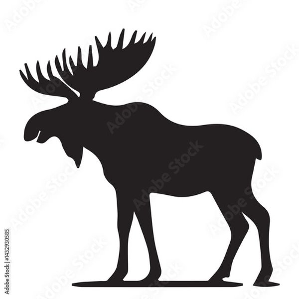Obraz Vector Set of Moose Silhouettes – Wildlife, Forest Animal Icons, and Rustic Nature Elements"