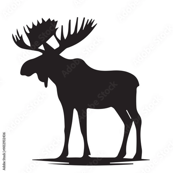 Obraz Vector Set of Moose Silhouettes – Wildlife, Forest Animal Icons, and Rustic Nature Elements"