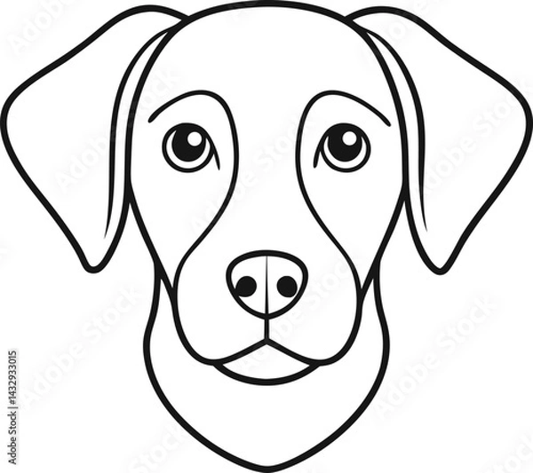 Fototapeta Playful line art puppy vector art 