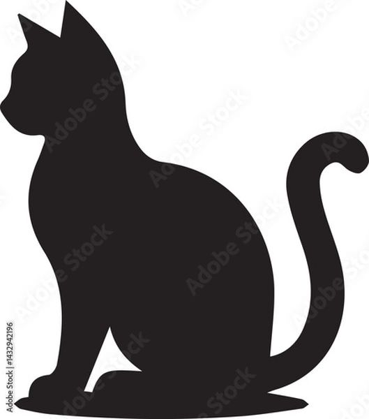Obraz "Vector Set of Black Cat Silhouettes – Halloween, Mystical, and Feline Design Elements"