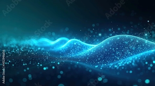 Fototapeta Abstract blue background design soft light effects minimalist visuals