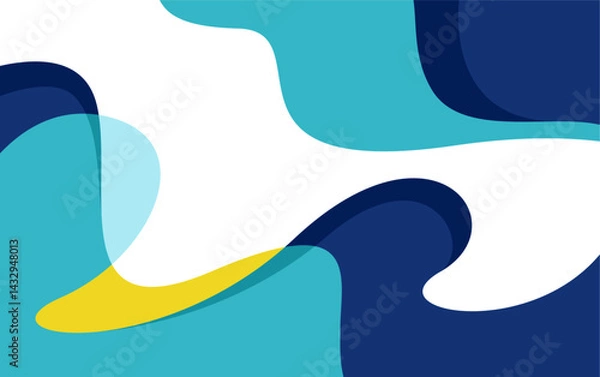 Fototapeta Papercut background in wavy style. summer abstract vector background