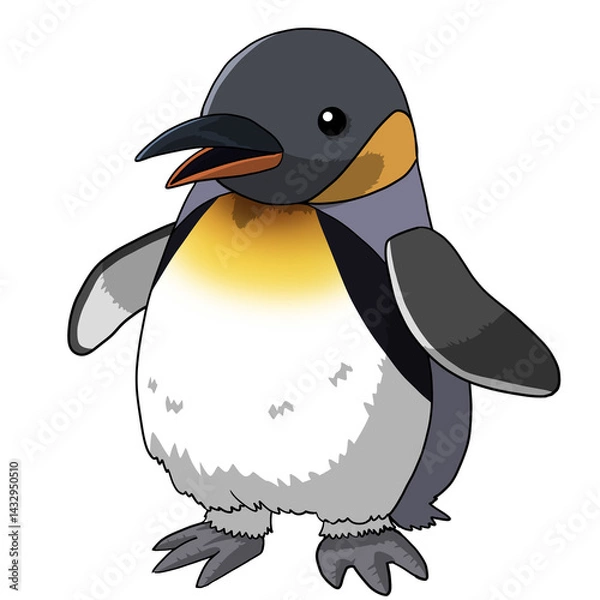 Obraz 動物園や水族館にいるかわいい皇帝ペンギンの手描きイラスト