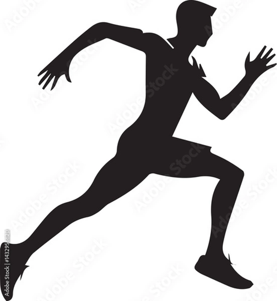 Obraz "Vector Set of Runner Man Silhouettes – Athletic, Sports, and Fitness Design Elements"

