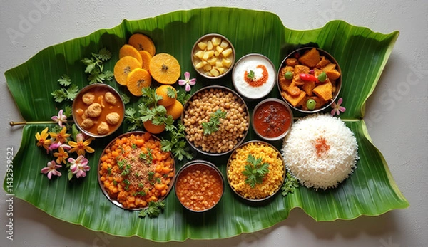 Obraz Vibrant indian thali with lentil dal authentic cuisine for cultural dining experience