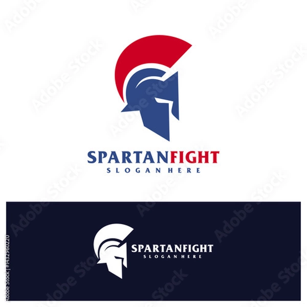 Fototapeta Spartan logo design concept vector. Spartan Head Logo Design Template. Creative Symbol. Icon