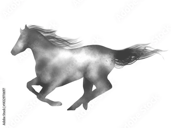 Fototapeta 美しい馬の墨絵素材