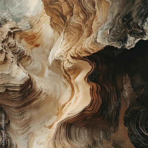 Obraz process of wind erosion unveils intricate layers and textures of earth, providing a glimpse into extensive geological changes that have occurred throughout history