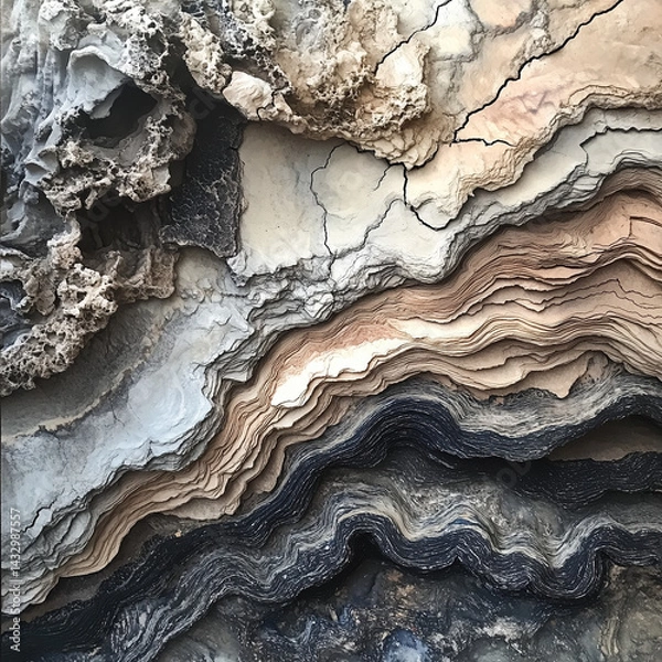 Obraz process of wind erosion unveils intricate layers and textures of earth, providing a glimpse into extensive geological changes that have occurred throughout history