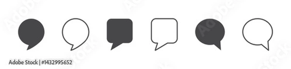 Obraz Set of chat icons. Speech bubble symbol, empty bubbles, speech balloon, message, comment, social media, app. Dialogue, talk, vector.