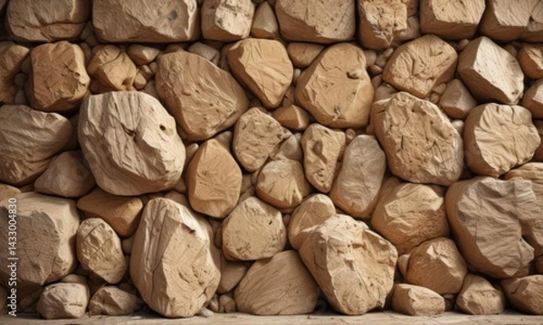 Obraz Warm beige rock wall, rough texture, abstract stone background,  pattern,  rustic,  landscape