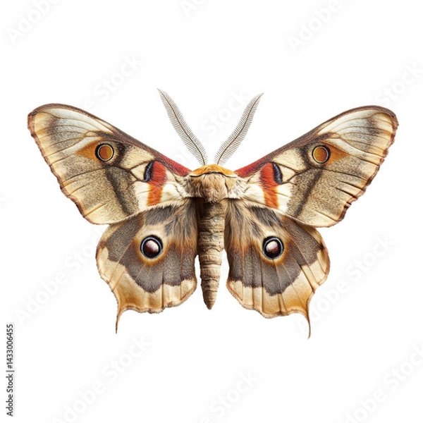 Fototapeta polyphemus moth on transparent background