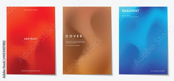 Fototapeta Modern abstract gradient blurred background set for cover poster banner brochure and card design. Vector illustration.