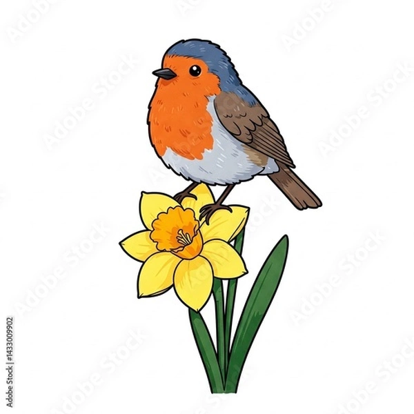 Obraz robin on a flower
