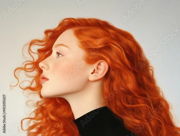 Obraz Ginger woman in profile portrait