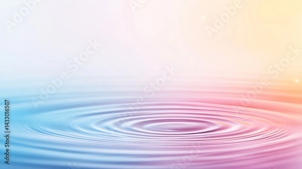 Fototapeta Colorful Water Ripples in Gradient Pastel Light with Calm Abstract Reflection and Soft Waves