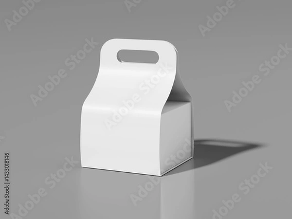 Fototapeta White Blank Cake Box Packaging Mockup 3D Rendering