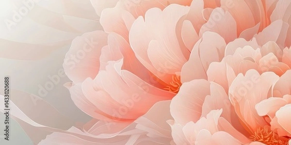 Obraz Soft pink peonies bloom gracefully in a serene background, creating an elegant floral display in springtime