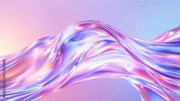 Obraz Colorful wave of liquid flowing gracefully through vibrant background at twilight