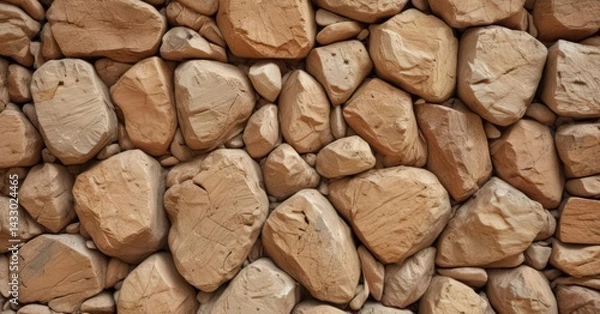 Obraz Warm beige rock wall, abstract texture  Natural earthy tones, rough surface , limestone, color