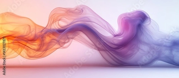 Fototapeta Abstract Colorful Smoke Wave: A Serene Digital Art Piece