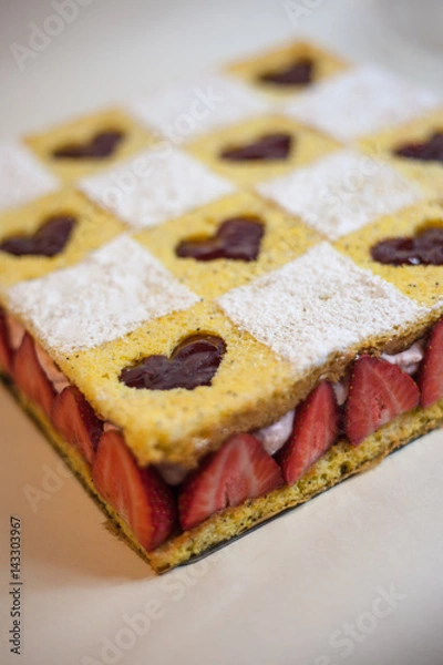Obraz Strawberry cream cake