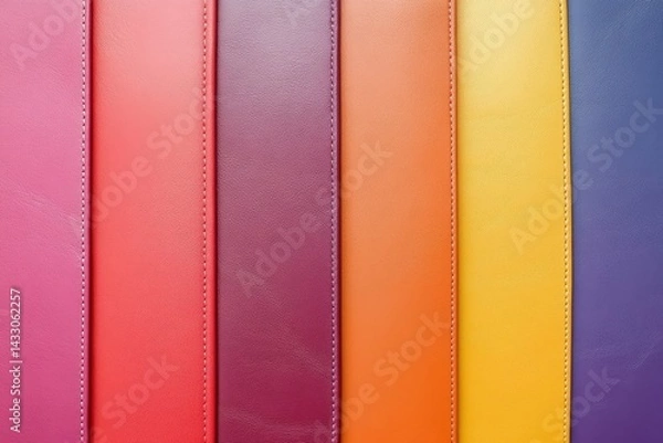 Fototapeta Colorful leather strips with subtle gradient hues.