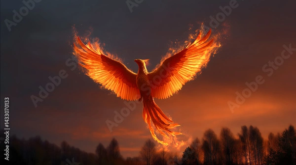 Obraz phoenix soaring into the sky