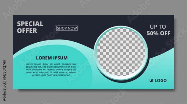 Obraz sales promotion banner template with image space