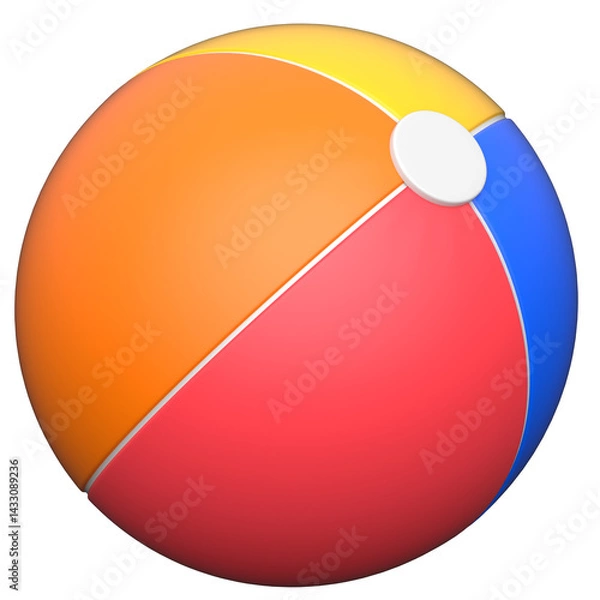Fototapeta Beach Ball 3D icon on transparent background