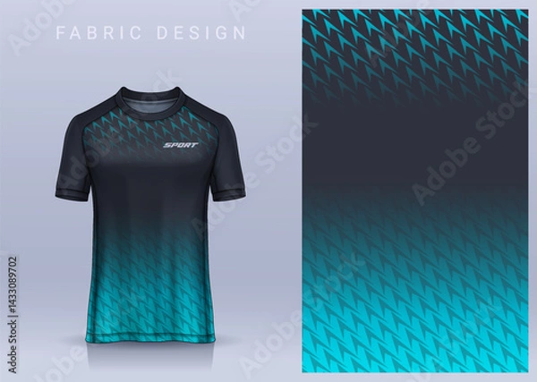 Obraz Fabric textile design for Sport t-shirt, Soccer jersey mockup for football club. uniform front view.	