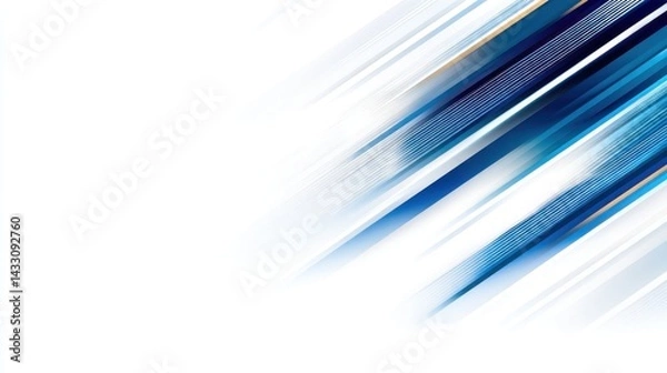 Fototapeta Abstract blue and white diagonal lines creating a dynamic motion effect for design use