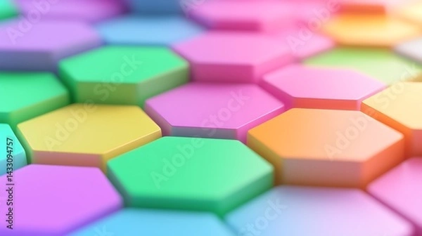 Fototapeta Colorful Interlocking Hexagon Pattern