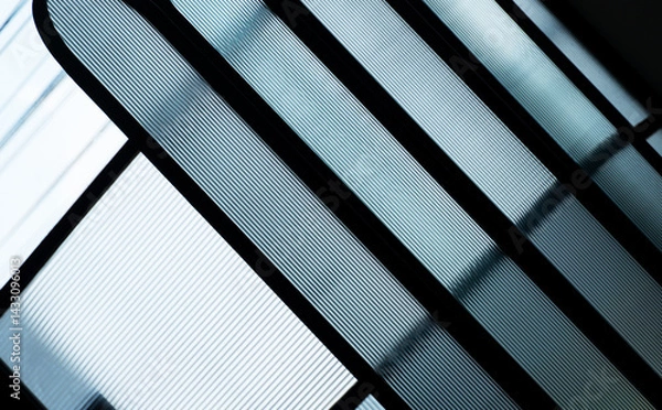 Fototapeta black frame glass wall architecture detail background